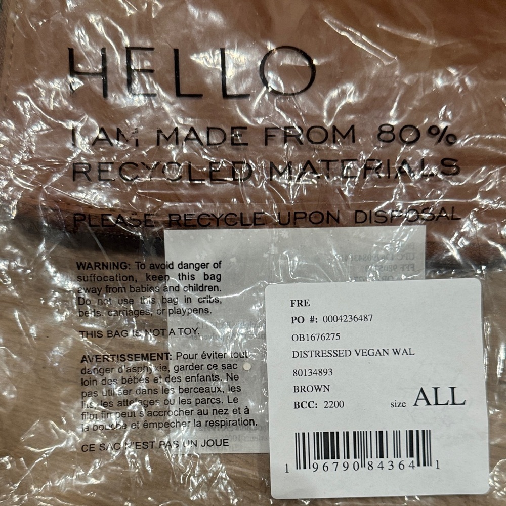 Free People Vegan Brown Wristlet Wallet with Zipper NWT - Picture 3 of 6